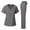 Gray, variant on Scrub Sets for Woman Essential Jogger V-Neck Short Sleeve Top Set Doctor Nurse Comfortable Work Clothes Set Green