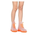 thumbnail image 6 of New Women Red Ruby Gum-1 Clear Lace Up Lug Sole Combat Rain Boot, 6 of 6