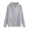 thumbnail image 6 of Two Piece Sweatsuits Hoodies For Women Pullover Hoodie Set Tracksuit Long Sleeve Tops Drawstring Sweatpants Light Gray XL, 6 of 6