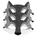 thumbnail image 1 of WORGEOUS NUOBESTY - 3 máscaras de lobo de fieltro para disfraz de media cara, ideal como recuerdo de fiesta para niños (gris), 1 of 8