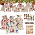 thumbnail image 1 of 24 bolsas de calendario de adviento para hacer tú mismo, bolsas rellenables con bendiciones navideñas, 1 of 7