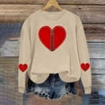 thumbnail image 4 of Craaazy Women's Plus Size Valentines Day Tops Round Neck Love Prints Long Sleeve Sweatshirts Gifts, 4 of 6