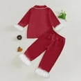 thumbnail image 6 of Otqutp 2-14 Years Satin Pajamas Set with Feather Trim Cute Long Sleeve Button Loungewear Sleepwear Solid Christmas Nightgown Shirt Trousers Set(A-Red,14 Years), 6 of 6