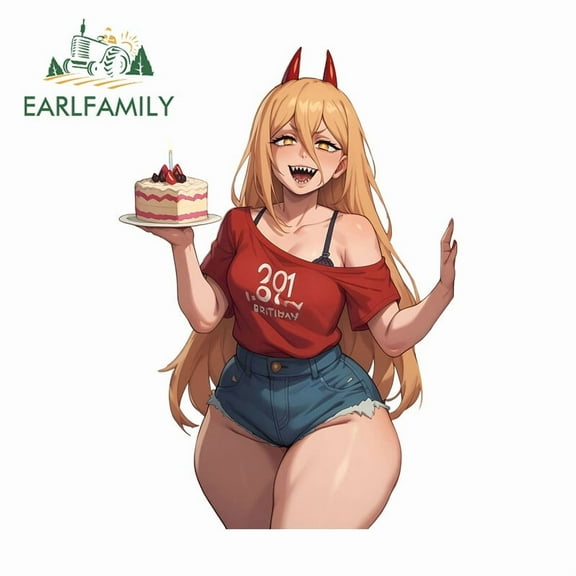 EARLFAMILY 5.1" Alluring Power Anime Girl Cute Car Decals Motorcycle Stickers