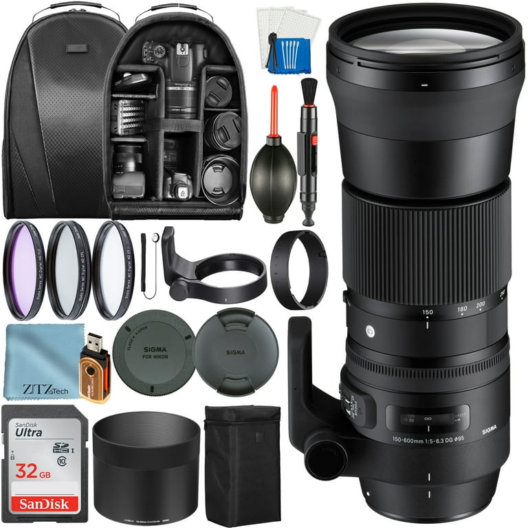Sigma 150-600mm Contemporary Lens for Nikon F with 32GB SanDisk