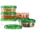 thumbnail image 1 of PLASTICPRO Ensemble de 6 Contenants de Conservation des Aliments avec Couvercle à Vis Vert - Contenants Réutilisables de Préparation de Repas de 8 oz - Rangement des Aliments en Plastique Vert, Va au Congélateur et au Micro-Ondes, 1 of 8