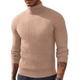 thumbnail image 2 of Men's Turtleneck Sweater Slim Fit Knitted Pullover Classic Solid Color Lightweight Top Spring Fall Winter Business Casual Layering Wear M, 2 of 6