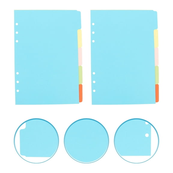 WHAMVOX  15 Pcs Dividers Index Label A5 Binder Background Paper 6 Hole Tab Eye-catching