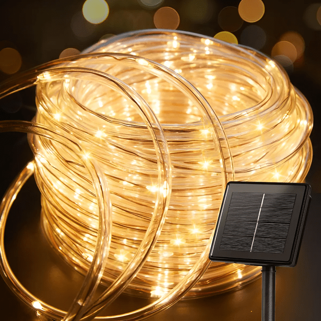 Serie De Luces Led 22m 200 Focos Solares Para Exterior Xtellar dorado
