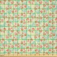 thumbnail image 2 of Ambesonne Spring Fabric by the Yard Microfiber, Seasonal Tulips Pattern, 3 Yards, Ivory Coral and Green, 2 of 2