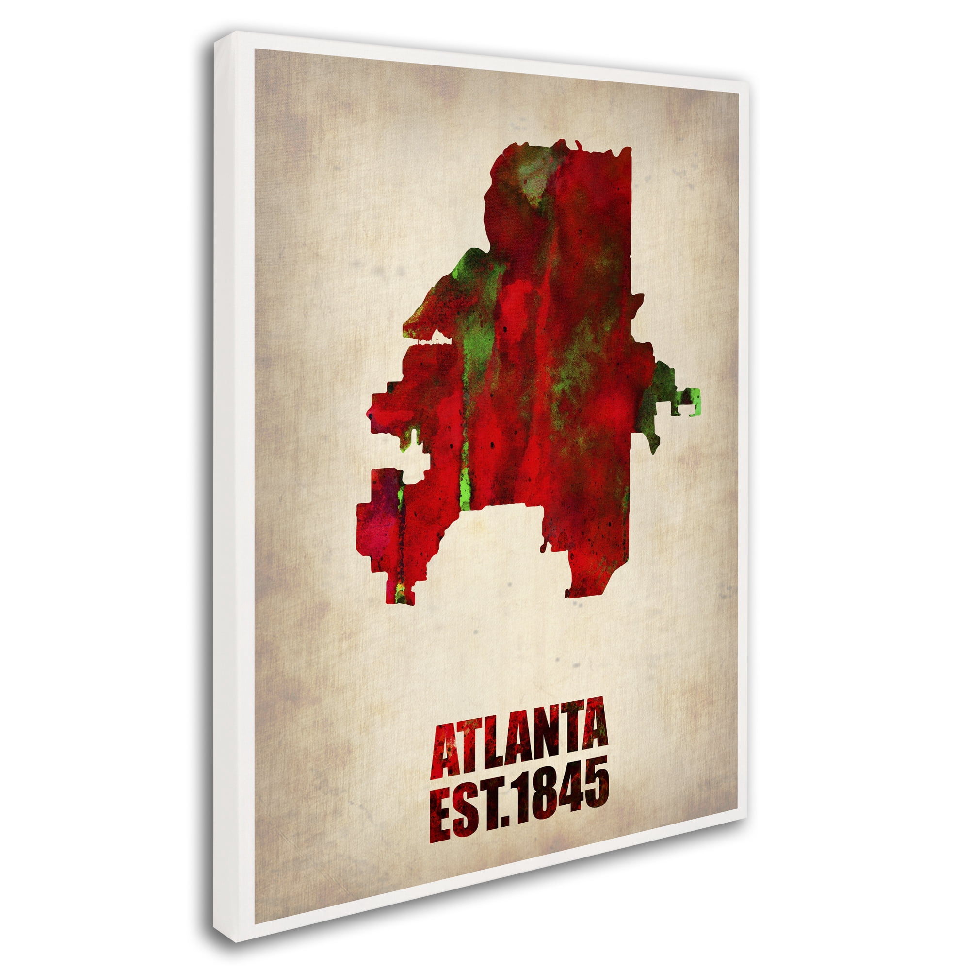 Trademark Fine Art "Atlanta Watercolor Map" Canvas Art by Naxart