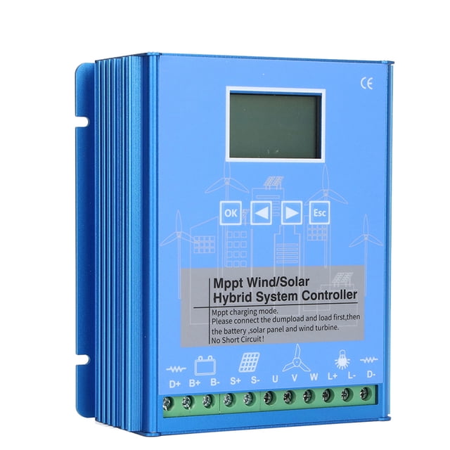 Controlador de Energía Solar, Controlador de Carga Solar Wind 1000W Photovoltaic 1000W 24V 48V Protección contra la Sobrecarga Universal para el Barco