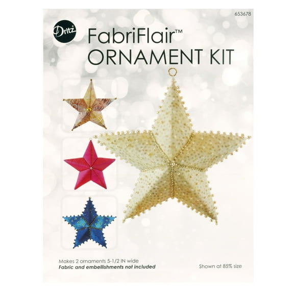 FabriFlair Ornament Kit Star Pattern, 5-1/2" Wide, Makes 2 Ornaments