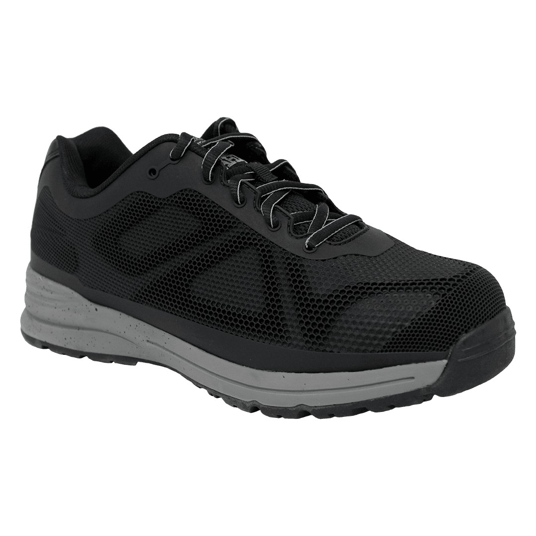 Slip Resistant Brahma Mens Steel Toe Truss Hiker Shoe Size 9 Black/Gray