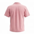 thumbnail image 6 of Men's Cotton Linen Henley Shirt Short Sleeve Mandarin Collar 2 Button Placket Regular Fit Casual Summer Beach Tops for Daily Vacation Wear,S, 6 of 9
