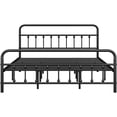 thumbnail image 3 of Topeakmart Metal Bed Frame with High Headboard and Footboard, Black, California King, 3 of 7