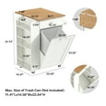 thumbnail image 5 of Kitchen Island, Island Table for Kitchen, Kitchen Carts on Wheels with Storage, Hidden Tilt Out Trash Cabinet, White, 5 of 7