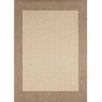 Couristan 5.25' x 7.5' Flatwoven Rectangular Area Throw Rug - Beige and Brown