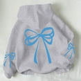 thumbnail image 7 of Girls Gray Hoodie 3-14 Years, Cute Bow Print Pullover, Kids Casual Sweatshirt with Pocket & Hood,Size 5-6 T, 7 of 7