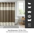 thumbnail image 5 of Madison Park Natural Faux Silk Shower Curtain, Striped Lightweight Bath Curtain Decor, Brown Curtain for Bathroom, 72"x72", 5 of 7