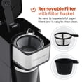 thumbnail image 2 of Elite Gourmet EHC114 Cafetera compacta personal de una sola porción incluye 14 oz. Taza Térmica de Viaje con Interior de Acero Inoxidable, Compatible con Café Molido, Filtro Reutilizable, Color Negro, 2 of 5