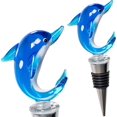thumbnail image 2 of EFEMF-Glass Dolphin Wine Stopper - Decorative, Unique, Handmade, Eye-Catching Glass Wine Stoppers – Dolphin Wine Bottle Stopper, Wine Accessories, Dolphin Gift for Host/Hostess - Wine Corker/Sealer, 2 of 3