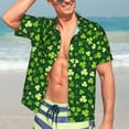 thumbnail image 4 of Uemuo Happy St. Patrick's day Printed Regular Fit Short Sleeve Casual Hawaiian Shirt for Men,Aloha shirt,Tropical shirt,Floral print shirt,Vacation Beach shirt-3X-Large, 4 of 9