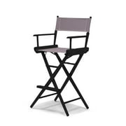 Telescope Casual World Famous Bar Height Director Chair With Black Finish and Gray Fabric