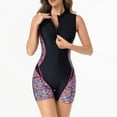 thumbnail image 3 of Lopeceal One Piece Bathing Suits Sleeveless Zip Up Swimsuits for Women Sleeveless Boyleg Swimsuit Surfing Swimming Suit, 3 of 8