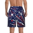 thumbnail image 3 of KLL Red White Blue Fireworks 1 Men's Casual Summer Beach Shorts Hawaiian Shorts with Pockets-Medium, 3 of 5