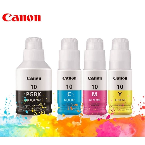Kit 4 tintas Canon GI-10 Negra Cyan Magenta Amarilla
