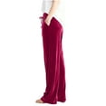 thumbnail image 5 of Fewfanhot Women's Pants Velvet Pants Drawstring Waist Wide Leg Casual Lounge Pant, 5 of 9