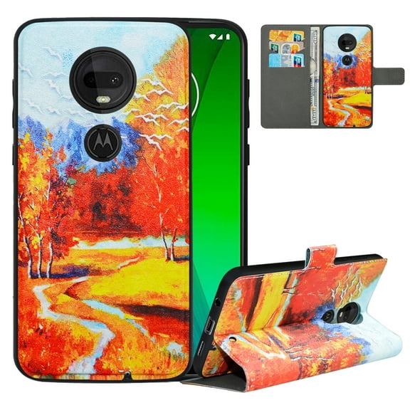 Labanema Motorola Moto G7 /G7 Plus Case with Kickstand, 2 in 1 Detachable Magnetic Protective Folio Flip Cover for Motorola Moto G7 /G7 Plus (Autumn Red)