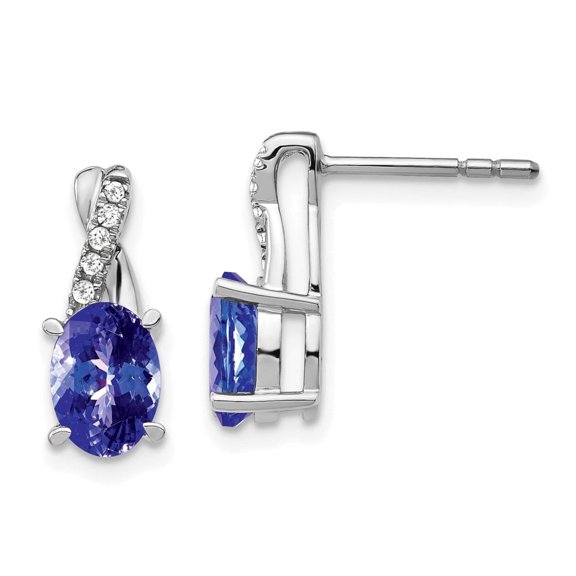 Auriga Fine Jewelry 14K White Gold Tanzanite Diamond Dangle Earrings for Women