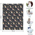 thumbnail image 4 of DarkBlue Cartoon Dinosaurs Astronauts Pattern Blanket,Comfortable Soft Flannel Throw Blanket,All Season,Warm Lightweight Blankets for Sofa Bed Couch Living Room Chair,30"x40", 4 of 4