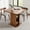 Walnut-square-1 Door, variant on Extendable Round Dining Table for 4-6-8, 59 Inch Dining Room Kitchen Table with Storage, Fluted Wood Slide Door, Modern Oval Circle Dinner Furniture for Living Room, Farmhouse, Brown, Walnut
