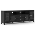 thumbnail image 1 of Simpli Home Cosmopolitan 72" Solid Wood TV Media Stand in Black, 1 of 9