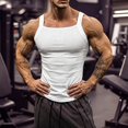 thumbnail image 2 of Lopecy-Sta Men Tank Tops Square Neck Vertical Ribbed Slim Fit Stretch Breathable Gym Bodybuilding Muscle Sleeveless Undershirts, 2 of 6