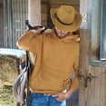 thumbnail image 2 of ZQUUVOU Women's and Men's Straw Cowboy Hat Wide Brim Shapeable Fedora Panama Cap Western Cowgirl Cap Foldable Beach Sun Hat Khaki, 2 of 3