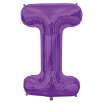 Northstar Alphabet Letter I Shape Solid Jumbo Helium 34" Foil Balloon, Purple
