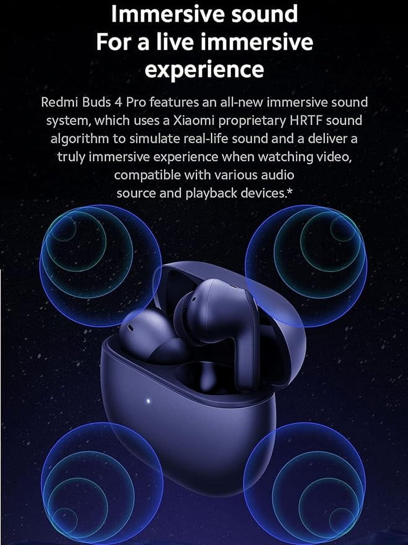 Xiaomi Redmi Buds 4 Pro Wireless, Bluetooth 5.3 Earbuds, Up to 43dB Hybrid ANC, Up to 36 Hours Long Battery Life, 3-mic Noise Reduction for Calls, in-Ear Detection, Dual Transparency Modes