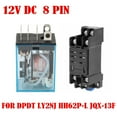 thumbnail image 1 of 12V DC 8 Pin Relay and Socket Base Included 10A DPDT LY2NJ HH62P-L JQX-13F, 1 of 7