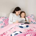 thumbnail image 4 of Manfei Football Ball Sport Queen Comforter Set,Monogrammed K Design Comforter Sets Queen,Pink Reversible,3-Piece,1 Comforter and 2 Pillowcases, 4 of 7