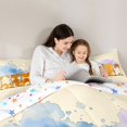 thumbnail image 4 of Manfei Watercolor Corgi Twin Comforter Sets, Splash Ink Bedding Set, Cream Orange, Stars Reversible, 2-Piece, 1 Comforter and 1 Pillowcase, 4 of 7
