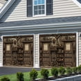 thumbnail image 3 of Farmhouse Wooden Garage Door Cover Banner 7 x 8 FT, Old Vintage Antique Time Cottage Scene Garage Door Curtains Backdrop with Grommets for Indoor Outdoor Wall Party Porch Yard Decorations Background, 3 of 9