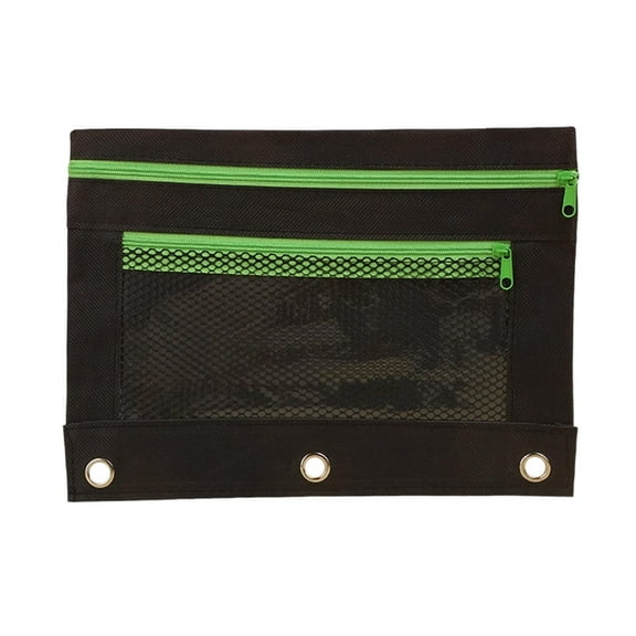 Uxgjfwu Mesh Pencil Case Three Hole Design Double Layer Large Capacity Zipper Closure Oxford Fabric For Sch-ool Supplies Organizer