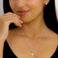 thumbnail image 3 of TAAPSEE JEWELS Women's Round Cut Diamond Solitaire 4 Prong Necklace Earring Set 14k White Gold Plated, 3 of 4