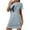 Blue# nightgowns for women, variant on Oksale Women's Nightgowns & Sleepshirts Casual Round Neck Mini Pajama Dress Gift for Family Soft Cozy Shory Sleeve Graphic Sleepwear Black M
