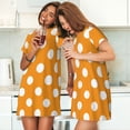 thumbnail image 4 of Disketp Orange And White Polka Dot para Camisón Corto de Manga Corta para Mujeres, Camisón Cómodo con Escote Redondo, Bonito y Confortable, 4 of 6
