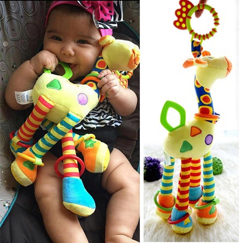 Infant Baby Development Soft Giraffe Animal Handbellsiuattles Handle Toys GJ 